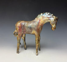 Load image into Gallery viewer, Copper Satin Raku Horse 878
