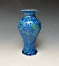 Load image into Gallery viewer, Teal Blue Crystalline Glazed Mini Vase 2
