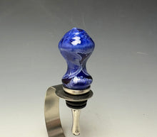 Load image into Gallery viewer, Crystalline Glazed Bottle Stopper- Winter Sky Blue #2
