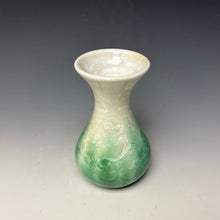 Load image into Gallery viewer, Crystalline Mini Vase in Ivory and Green 3
