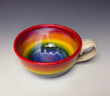 Load image into Gallery viewer, Rainbow Soup Mug - Red Rim
