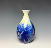 Load image into Gallery viewer, Crystalline Vase in Ivory and Blue
