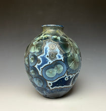 Load image into Gallery viewer, Cobalt Galaxy Crystalline Glazed Vase
