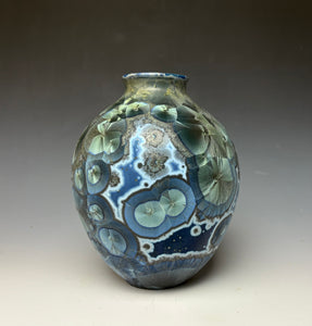 Cobalt Galaxy Crystalline Glazed Vase