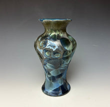 Load image into Gallery viewer, Cobalt Galaxy Crystalline Glazed Vase
