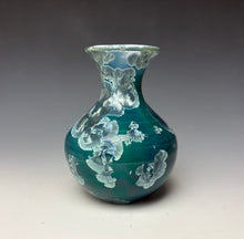 Load image into Gallery viewer, Aqua Crystalline Glazed Mini Vase
