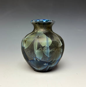 Cobalt Galaxy Crystalline Glazed Vase