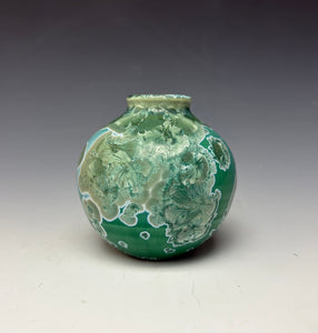 Emerald Green Crystalline Glazed Mini Vase 6
