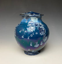 Load image into Gallery viewer, Crystalline Glazed Jar in Atlantic Storm Blue #2
