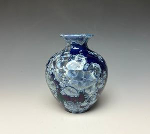 Winter Sky Blue Crystalline Glazed Mini Vase #3