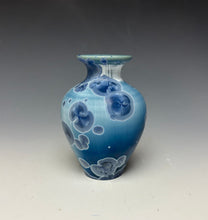 Load image into Gallery viewer, Crystalline Glazed Mini Vase in Atlantic Storm Blue 2
