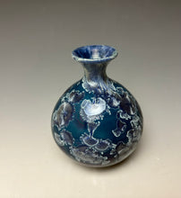 Load image into Gallery viewer, Crystalline Glazed Mini Vase in Atlantic Storm Blue 2
