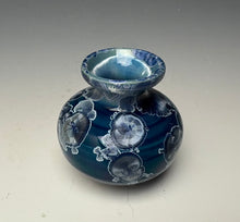 Load image into Gallery viewer, Crystalline Glazed Mini Vase in Atlantic Storm Blue 4
