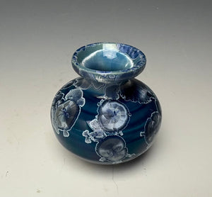 Crystalline Glazed Mini Vase in Atlantic Storm Blue 4
