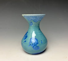Load image into Gallery viewer, Light Teal Blue Crystalline Glazed Mini Vase 3
