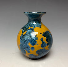 Load image into Gallery viewer, Blue and Orange Crystalline Mini Vase
