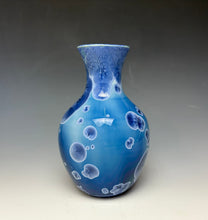 Load image into Gallery viewer, Crystalline Glazed Vase in Atlantic Storm Blue

