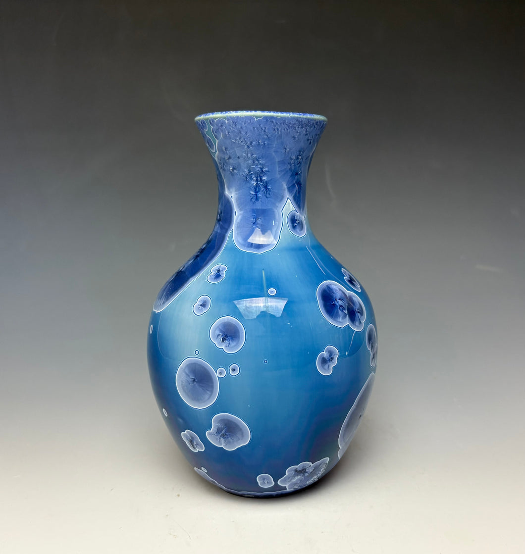 Crystalline Glazed Vase in Atlantic Storm Blue