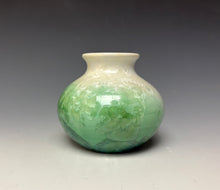 Load image into Gallery viewer, Crystalline Mini Vase in Ivory and Green
