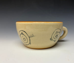 PIGGERY Soup mug in Orange