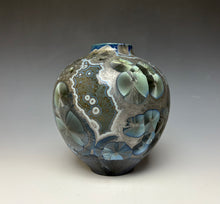 Load image into Gallery viewer, Cobalt Galaxy Crystalline Glazed Vase
