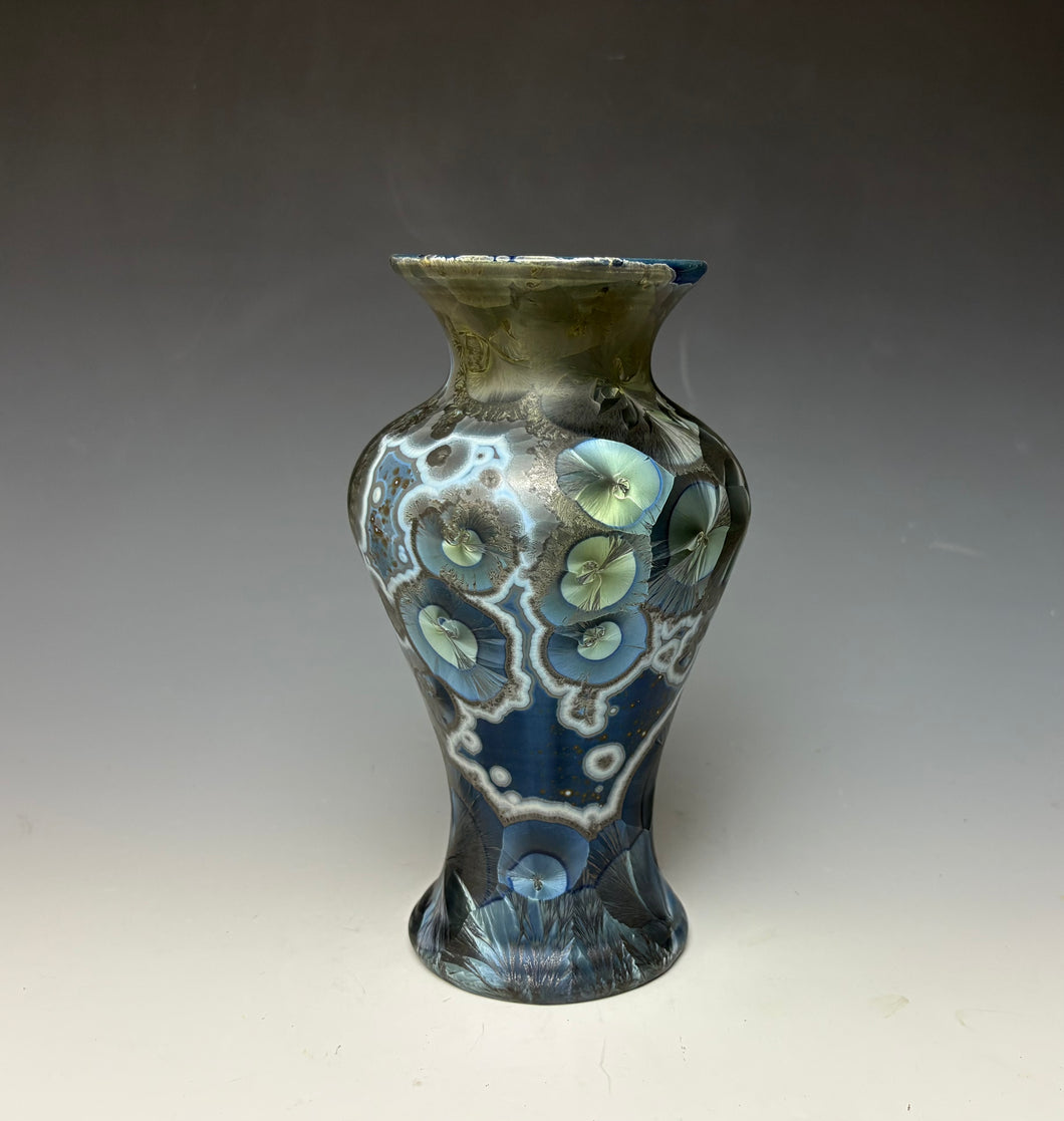Cobalt Galaxy Crystalline Glazed Vase