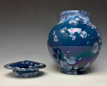 Load image into Gallery viewer, Crystalline Glazed Jar in Atlantic Storm Blue #2
