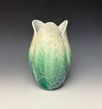 Load image into Gallery viewer, Tulip Vase- Ivory, emerald and blue
