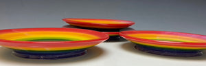 Rainbow Sandwich Plate- Red Rim