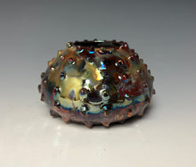 Load image into Gallery viewer, Rainbow Copper Raku Mini Urchin AirPlant Vase #10
