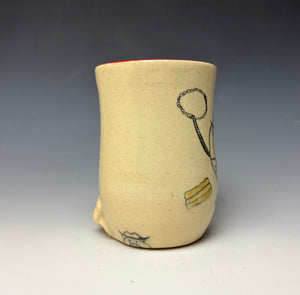 Cowboy Pig Mug- Red