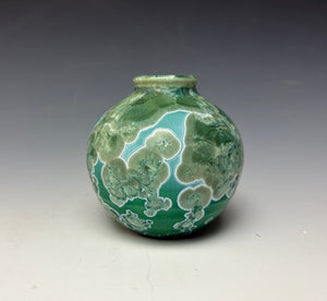 Emerald Green Crystalline Glazed Mini Vase 6