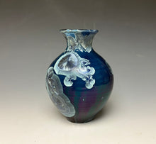 Load image into Gallery viewer, Crystalline Glazed Mini Vase in Atlantic Storm Blue 5
