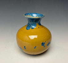 Load image into Gallery viewer, Blue and Orange Crystalline Mini Vase
