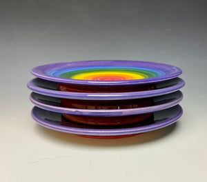 Rainbow Sandwich Plate- Purple Rim