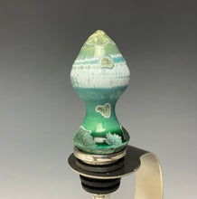 Load image into Gallery viewer, Crystalline Glazed Bottle Stopper- Emerald Green #1
