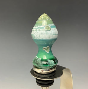 Crystalline Glazed Bottle Stopper- Emerald Green #1