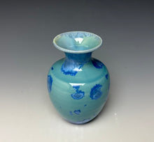 Load image into Gallery viewer, Teal Blue Crystalline Glazed Mini Vase
