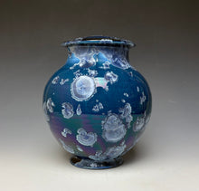 Load image into Gallery viewer, Crystalline Glazed Jar in Atlantic Storm Blue #2
