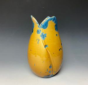 Tulip Vase- Blue and Orange #8