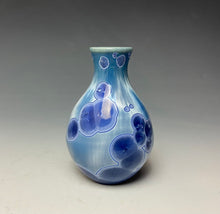 Load image into Gallery viewer, Winter Sky Blue Crystalline Glazed Mini Vase
