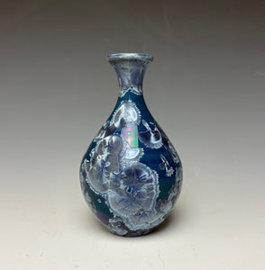Crystalline Glazed Mini Vase in Atlantic Storm Blue