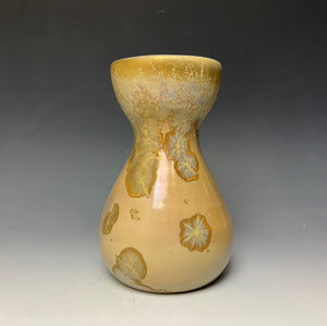 Gold Crystalline Glazed Bulb Vase