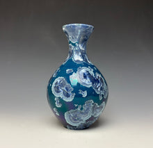 Load image into Gallery viewer, Crystalline Glazed Vase in Atlantic Storm Blue
