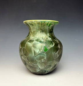 Green Galaxy Crystalline Glazed Vase 2