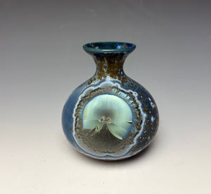 Cobalt Galaxy Crystalline Glazed Mini Vase 2
