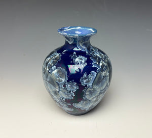 Winter Sky Blue Crystalline Glazed Mini Vase #3