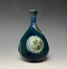 Load image into Gallery viewer, Deep Aquamarine Galaxy Crystalline Glazed Mini Vase 3
