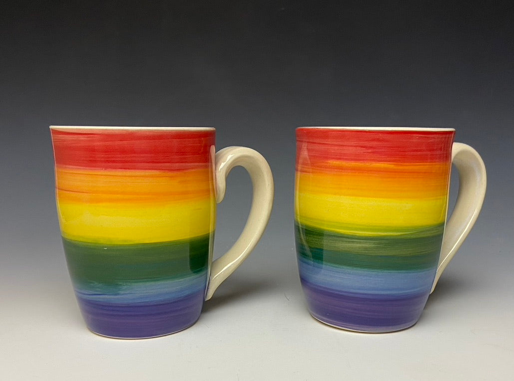 Rainbow Mug - Red Rim