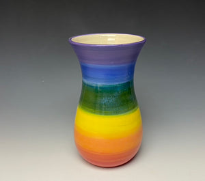 Rainbow Curvy Vase - Purple Top